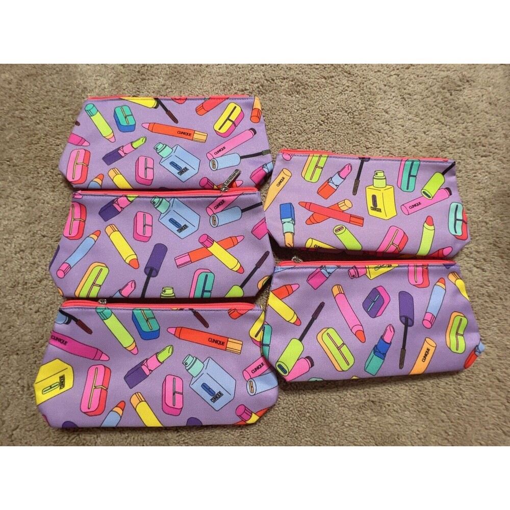 Lot of 5 clinique cute cosmetic bag New